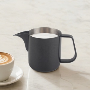 350ml With Latte Art Spout For Coffee Making Black Stainless Steel <b>Milk</b> Jug - Product Image 2