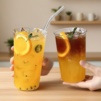 Vente en gros de gobelets en verre borosilicate de haute qualité 400 ml/500 ml, tasse à café de qualité supérieure, style vintage, grande capacité, utilisation hôtelière