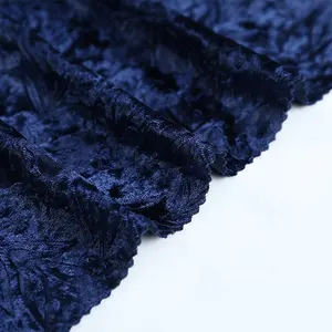 Top quality blue knitted embossed stretch shirt fabric korea velvet fabric decoration decoration plain plain oem customized 100% polyester