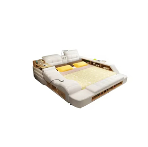 <span class=keywords><strong>Lit</strong></span> <span class=keywords><strong>double</strong></span> de luxe <span class=keywords><strong>Lit</strong></span> <span class=keywords><strong>double</strong></span> coloré à usages multiples avec armoire - Product Image 1