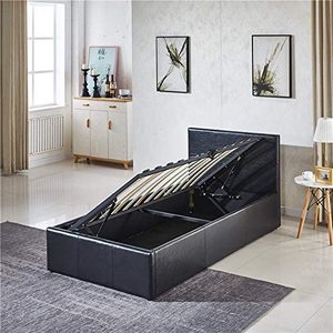 Faux lato del <span class=keywords><strong>letto</strong></span> morbido <span class=keywords><strong>letto</strong></span> in pelle con aerodinamico progettato re nero mobili camera da <span class=keywords><strong>letto</strong></span> - Product Image 4