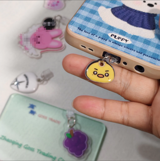 GOSS Creative Custom Acrylic Phone Dust Plug Type C Dust Plugs Charging Interface Anti Dust Dirt Cover for Smartphone Plug Charm