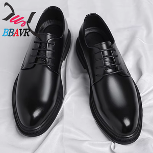 Zapatos de Vestir Británicos para Hombre, Otoño y Primavera, de Cuero Negro, Sin Cordones, Transpirables, Elegantes, para Ir al Trabajo - Product Image 4