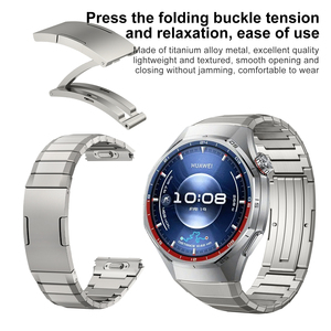 Dây đeo đồng hồ nam nữ Eraysun thoải mái, chất liệu kim loại, dành cho Huawei <span class=keywords><strong>Watch</strong></span> GT6 Pro, hợp kim titan, họa tiết tre, dây thép. - Product Image 4