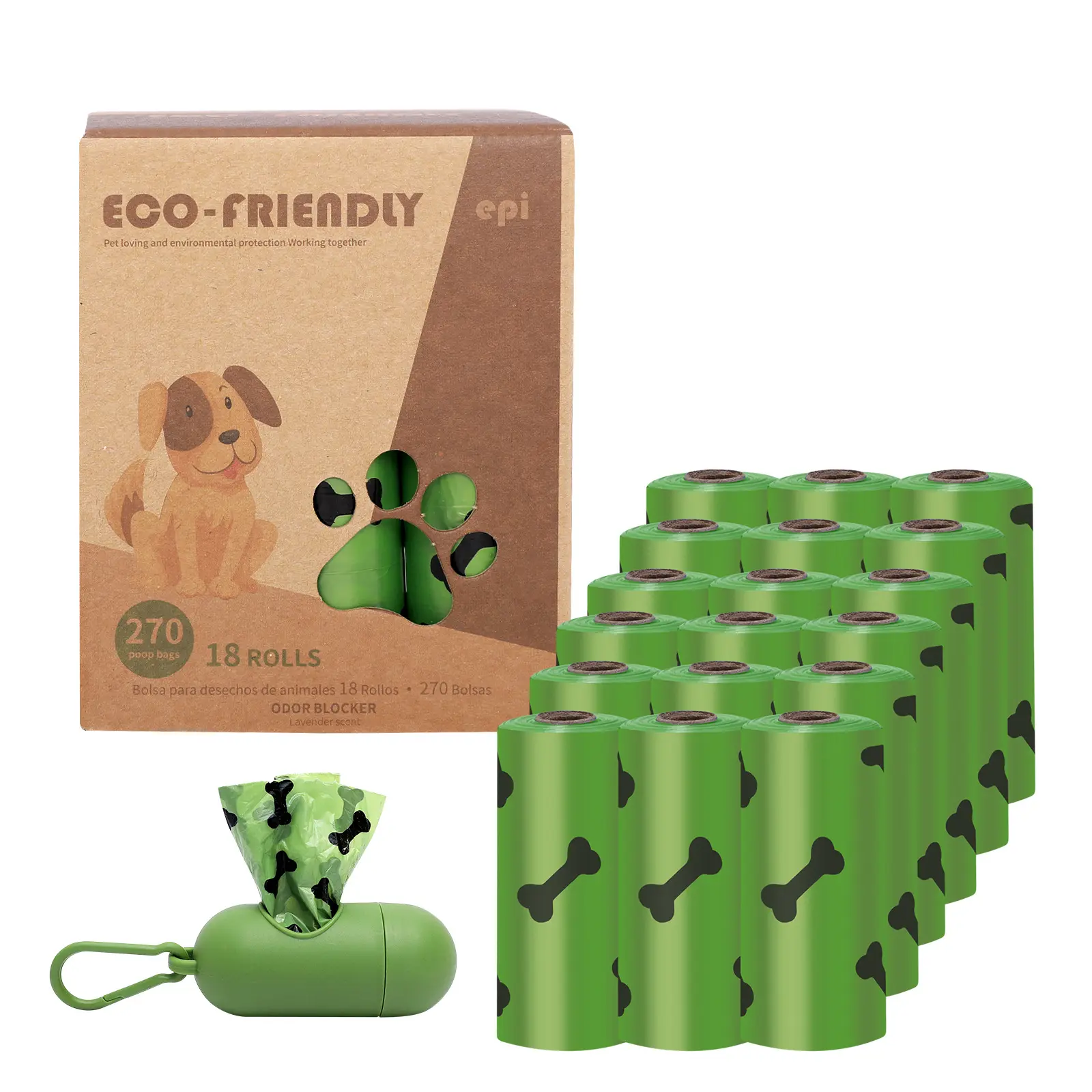 Oem Custom Logo Impresso Biodegradável Dog Poop Bags Bulk Pet Waste Bags Para Cães Atacado Pet Dog Poop Bag