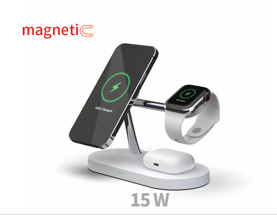 Новинка 2021, магнитное Беспроводное зарядное устройство 15 Вт с настольной лампой, беспроводное зарядное устройство 5 в 1, магнитное Быстрое беспроводное зарядное устройство, оптовая продажа с завода