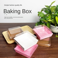 Boîte à pâtisserie jetable universelle pour gâteaux et desserts, emballage cadeau de haute valeur, logo personnalisé en relief, contenants carrés
