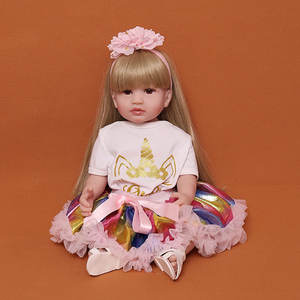 Muñeca de Silicona de Cuerpo Completo de 55 cm, Accesorios para Muñecas, Muñecas para Vestir, Juguetes para Niñas, Muñecas <span class=keywords><strong>Reborn</strong></span> de Silicona de 22 Pulgadas - Product Image 4