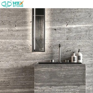 Hzx xác thực Ý silvergrey travertine gạch tấm hiện đại cao cấp tự nhiên sàn đá mặt tiền không thấm nước đánh bóng biệt thự - Product Image 3