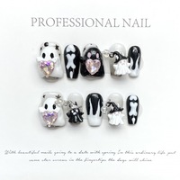Design #1059 #1065 Logo personnalisé fait à la main 10 pièces Halloween 3D Nail Charms Ghost Pendant Rose Heart Diamond Manucure Gel Nail Art