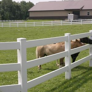 Resistente ai raggi UV 3 Rail cavallo di plastica in vinile <span class=keywords><strong>PVC</strong></span> recinzione agricola, plastica bianca a buon mercato in vinile <span class=keywords><strong>PVC</strong></span> recinto del Ranch del Paddock del cavallo - Product Image 3
