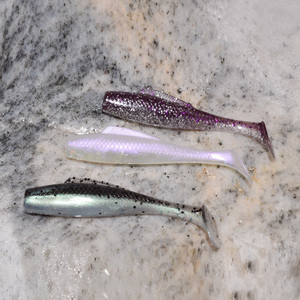 Fabricant de leurres de pêche, leurres Shad, 60 mm, 80 mm, 100 mm, matériau TPE, double couleur, longue résistance à <span class=keywords><strong>la</strong></span> traction, queue en T, leurre souple - Product Image 2