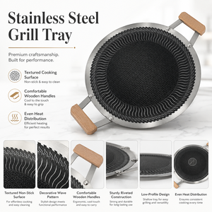 316 Stainless Steel Baking Pan Camping Barbecue Plate Suitable For All Stovetops Korean <b>Outdoor</b> Honeycomb Barbecue Plate - Product Image 2