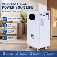 Batería de Pared o de Pie LiFePO4 de 51.2V, 16kWh, 20kWh, 32kWh, Almacenamiento de Energía de 10KW, CAN RS485 para Sistema Solar Doméstico