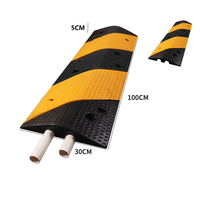 Protector de Cables, Reductor de Velocidad de Goma Resistente Antideslizante Amarillo y Negro con Canal para Entrada de Vehículos, Estacionamiento, Seguridad Vial
