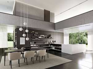 ISO認証取得済み、カスタマイズ可能なエコフレンドリーなミニマリストモダンキッチンキャビネット、防湿メラミンボードシンク、アパートダイニング - Product Image 2