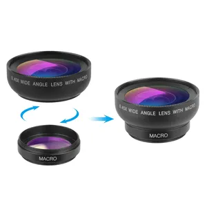 2 기능 휴대 전화 렌즈 0.45X 렌 광각 및 15X 매크로 HD 카메라 렌즈 아이폰 안드로이드 폰용 범용