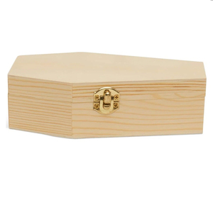Piccola Scatola a Forma di Bara per Halloween, 9 Pollici, in Legno Non Finito, per Decorazioni e Lavori Artigianali di Halloween - Product Image 1