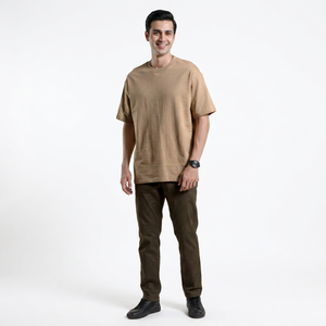 T-shirt Homme Premium 100% Coton Coupe Droite Épaules Tombantes Uni Luxe Léger Respirant Personnalisable avec Logo - Product Image 1