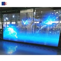 Pantalla LED Transparente P3.91 a Todo Color de Alta Calidad y Frecuencia de Actualización para Interiores, Ideal para Centros Comerciales y Tiendas Minoristas