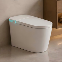 WC intelligent monobloc avec réservoir intégré, chasse d'eau automatique, siège chauffant, séchoir à air chaud, toilette intelligente
