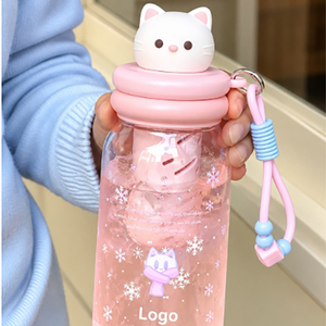 500ML Tritan <b>Straw</b> Cup Portable Lanyard Plastic Water <b>Bottle</b> Large Capacity for Student School <b>Straw</b> <b>Bottle</b> - Product Image 3