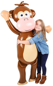 54 inch khỉ thổi phồng trang trí vườn thú dễ thương vui vẻ bên thổi phồng cho các bữa tiệc theo chủ đề động vật - Product Image 4