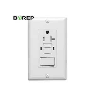 Barep 20 Ampere Selbsttestender Manipulationssicherer GFCI-Schalter mit LED-Anzeige Platzsparende Steckdosen-Kombination - Product Image 1