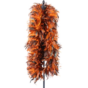 Boa de plumes de coq orange demi-bronze Schlappen Coque, plusieurs couleurs, pour carnaval, fête, danse de <span class=keywords><strong>samba</strong></span>, motif teint - Product Image 1