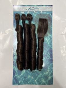Extension di Capelli Naturali Sintetici in Un Pacchetto, Ricci Francesi a Spirale con Chiusura - Product Image 6