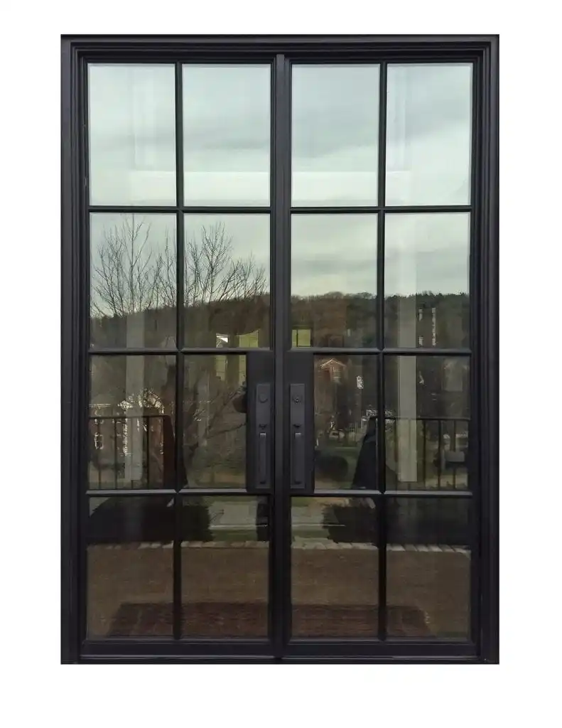 French style wrought iron glass door front stainless steel modern design for house and home