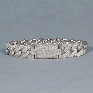 VVS Moissanite 925 Sterling <b>Silver</b> Plated <b>Bracelet</b> Custom <b>Charm</b> Wedding Jewelry Luxury Sparkling Stone Gift Accessory - Product Image 4