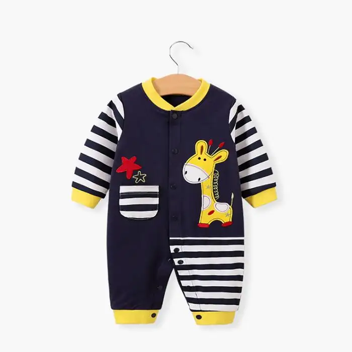 Baju romper bayi laki-laki, pakaian 100% katun pakaian bayi baru lahir balita grosir Musim Semi dan Gugur