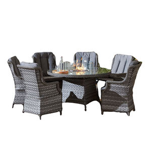 Aluminium Garden Furniture Patio Metal Rattan Armchairs <b>With</b> Round <b>Fire</b> <b>Pit</b> <b>Table</b> Outdoor Dining Set <b>With</b> <b>Fire</b> <b>Pit</b> <b>Table</b> JPD-103 - Product Image 5