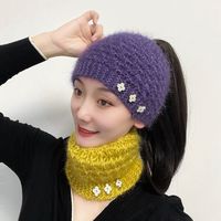 Topi Kupluk Rajut Tangan Wanita Dewasa Musim Gugur Musim Dingin, Penutup Rambut Putih, Pelindung Telinga Hangat, Kancing, Desain Nanas Baru, Serbaguna