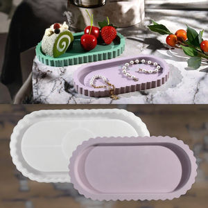 Moule en silicone ovale DM1151 pour résine, résistant à la chaleur, pour conteneur à bibelots en résine époxy, plateau à bijoux en béton, <span class=keywords><strong>porte</strong></span>-bougie, et articles à rouler - Product Image 3