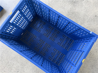 Caisse de stockage pliable et empilable en plastique durable de 600x400x400mm, style maille, pour fruits et légumes, vente en gros et personnalisable
