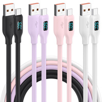Câble de charge rapide en silicone pour écran LED OEM, adaptateur vers Type-C 60W, câble de données pour téléphone portable, vente en gros