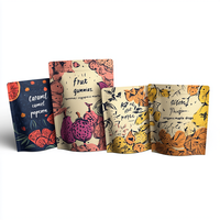 Emballage de sachet debout en PE avec fermeture éclair étanche à l'humidité, impression numérique personnalisée, recyclable, pour en-cas gélifiés