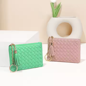 <span class=keywords><strong>Porte</strong></span>-clés multifonctionnel en tissu tissé de couleur bonbon tendance, prix d'usine Fine Era 2025, <span class=keywords><strong>porte</strong></span>-cartes, <span class=keywords><strong>porte</strong></span>-<span class=keywords><strong>monnaie</strong></span> à glands, portefeuilles - Product Image 3