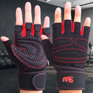 Guantes de Cuero Transpirables para Levantamiento de Pesas, Tallas S-XXL, para Entrenamiento en Gimnasio, Fisicoculturismo, Fitness, con Correa Acolchada, Logotipo Personalizado Disponible, ISO - Product Image 2