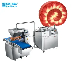 Fully Automatic Cake Machine Industry Increase Production Capacity Save Man Cost Cake Filling Machine For Swiss Roll Cake Facto