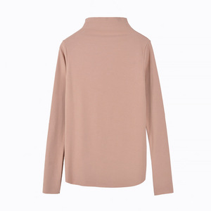 Women High Neck Long Sleeve Solid Color T-Shirt Slim Fit Autumn Winter <b>Top</b> Polyester Fiber Base <b>Layer</b> Shirt - Product Image 5
