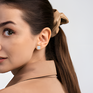 ต่างหูเพชร ชุบทอง 10K สีแฟนซี เพชรเลี้ยงในห้องปฏิบัติการ รับรองโดย IGI ดีไซน์หรูหรา ระยิบระยับ สำหรับผู้หญิง ของขวัญเครื่องประดับสุดคลาสสิก - Product Image 5