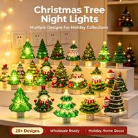 Lampe murale LED rotative à 360° pour sapin de Noël, lumière douce et chaude, veilleuse, décoration de Noël pour la maison, vente en gros d'usine, cadeau OEM