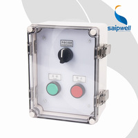 Fabricant de boîtes en plastique SAIP Boîtier personnalisé Boîtier de commande à 3 voies avec couvercle transparent Boîte de jonction électrique avec couvercle transparent