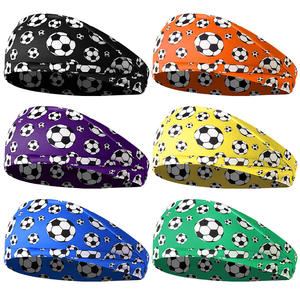 ربطة رأس رياضية مرنة وعريضة من بارتمينت، مطبوعة بتصميم كرة القدم، مناسبة لليوجا والجري، يمكن استخدامها كربطة شعر أو حجاب أو عصابة رأس لامتصاص العرق. - Product Image 4