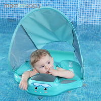 Mambobaby flotteur non gonflable pour bébé avec pare-soleil protection solaire et repose-pieds flotteur imperméable pour enfants