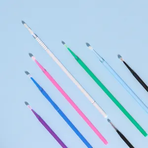 pink purple blue micro brushes 100pcs a bag micro wand for eyelashes mini brush mascara Pink Plastic multi colors Micro wand