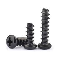 Vis autotaraudeuses à tête cylindrique Phillips en acier nickelé noir M1.2 M1.4 M1.7 M2 M2.3 M2.6, à rainure cruciforme et queue plate
